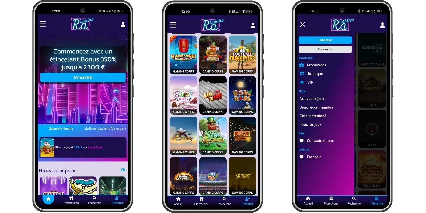 RA Casino sur mobile